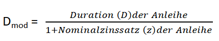 Formel zur Berechnung der modifizierten Duration